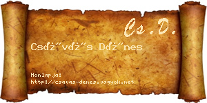 Csávás Dénes névjegykártya